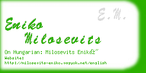 eniko milosevits business card